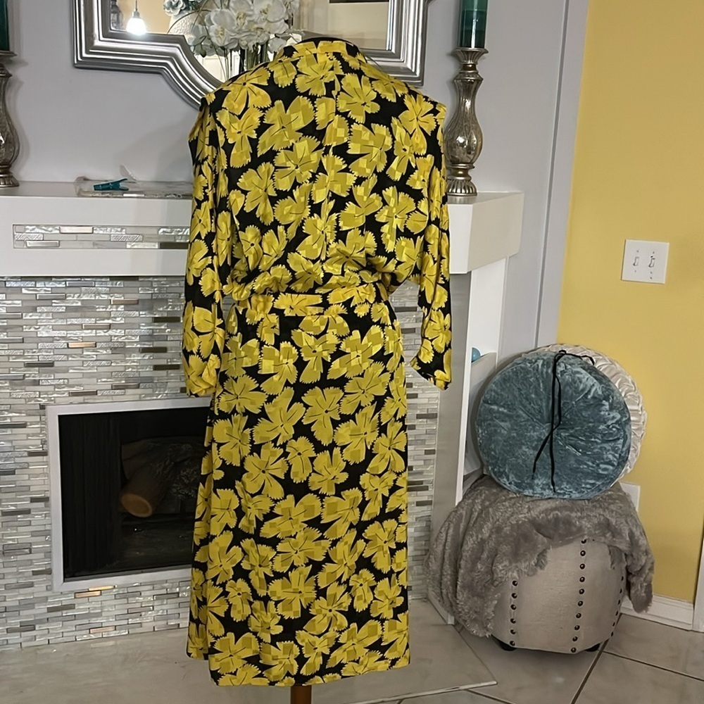Vintage Cliche New York Paris floral wrap dress 16 - Picture 7 of 11